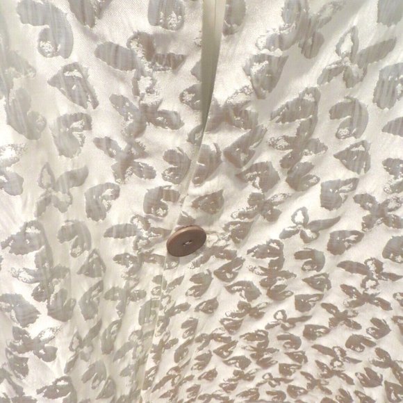 FINAL Frederique White and Silver Brocade Hi Low Jacket - Picture 3 of 6